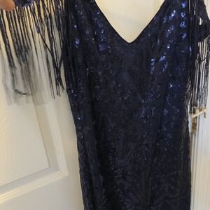 SHEIN Midnight Blue Sequin Mini Dress